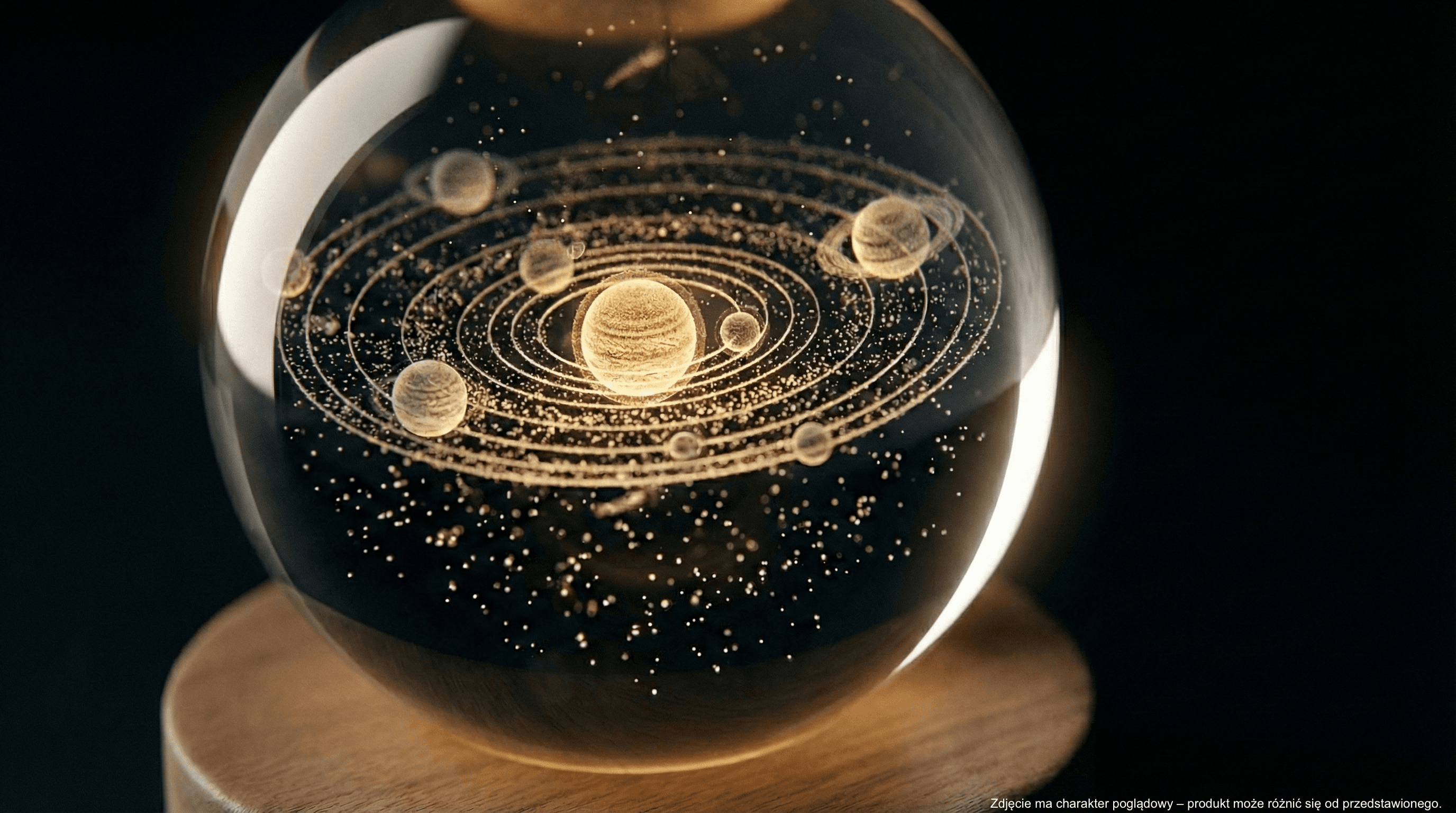 Kryształowa Lampka 3D LED Galaktyka 🪐