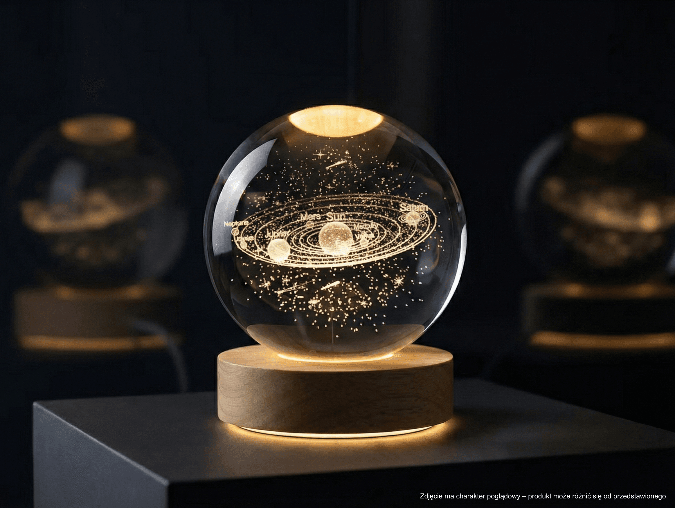Kryształowa Lampka 3D LED Galaktyka 🪐