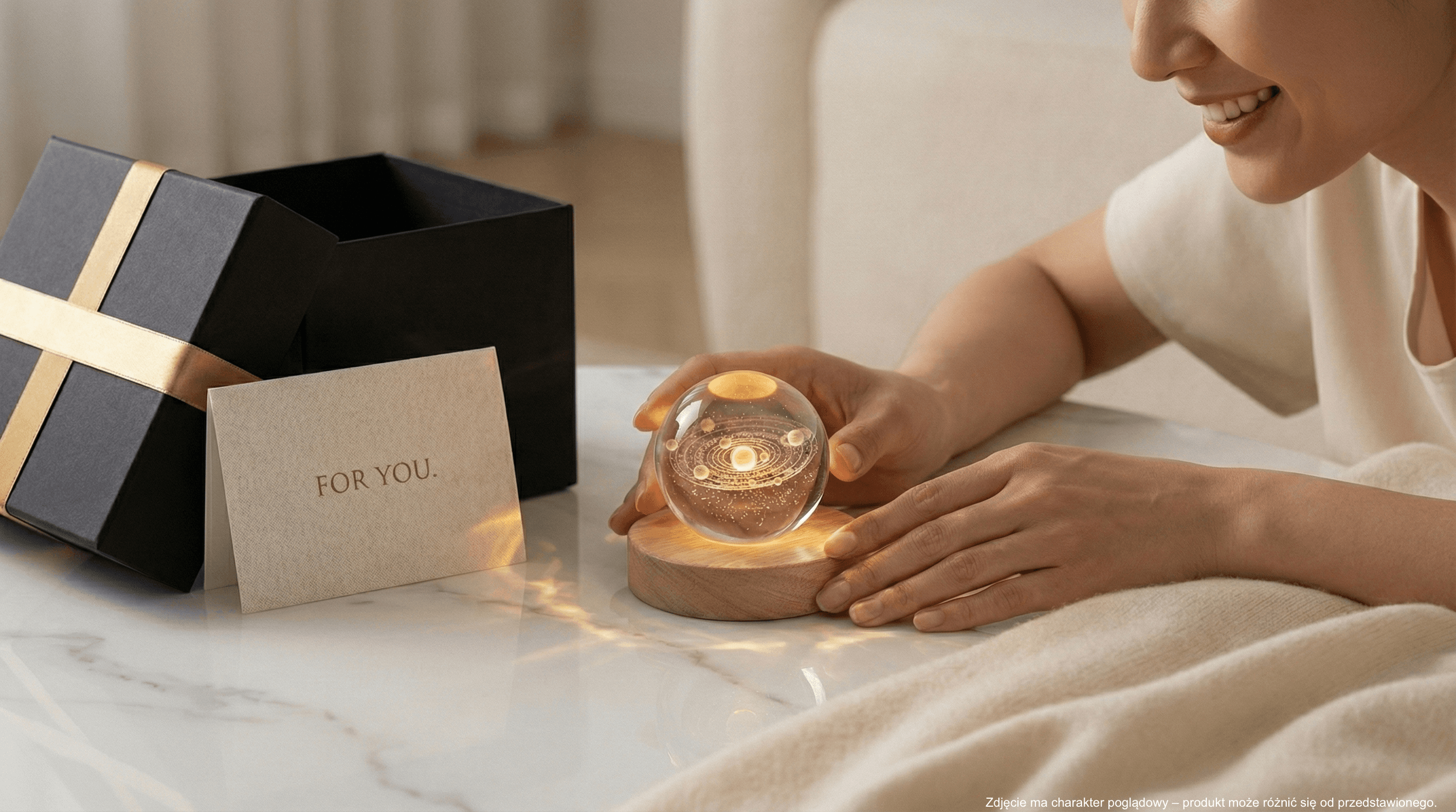 Kryształowa Lampka 3D LED Galaktyka 🪐