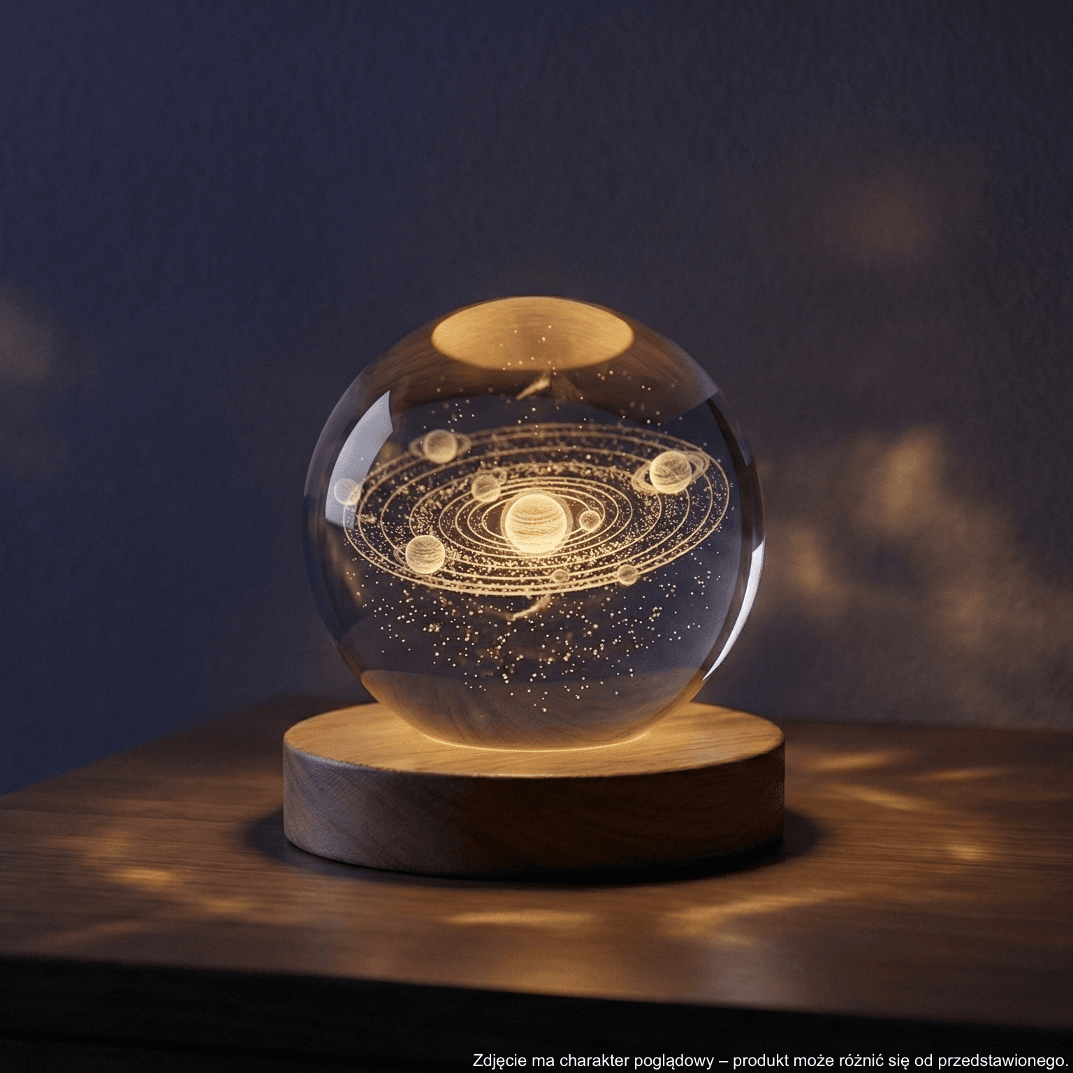 Kryształowa Lampka 3D LED Galaktyka 🪐