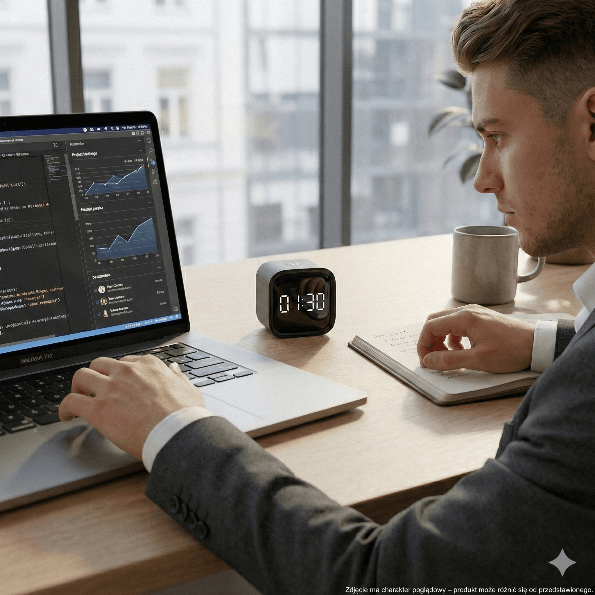 Timer Pomodoro grawitacyjny LED – kostka do pracy i nauki