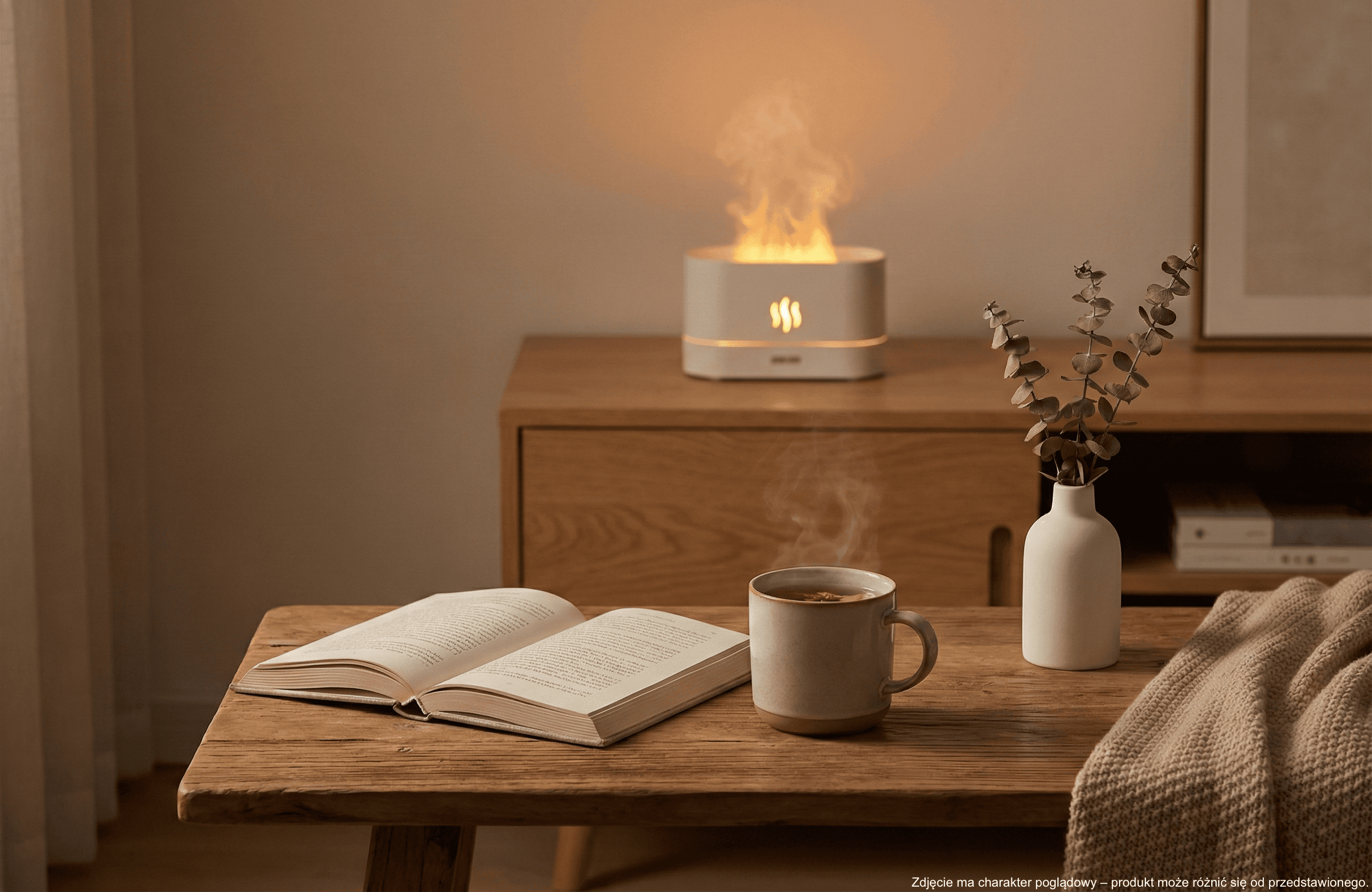 Dyfuzor Flame – aromaterapia z efektem płomienia LED